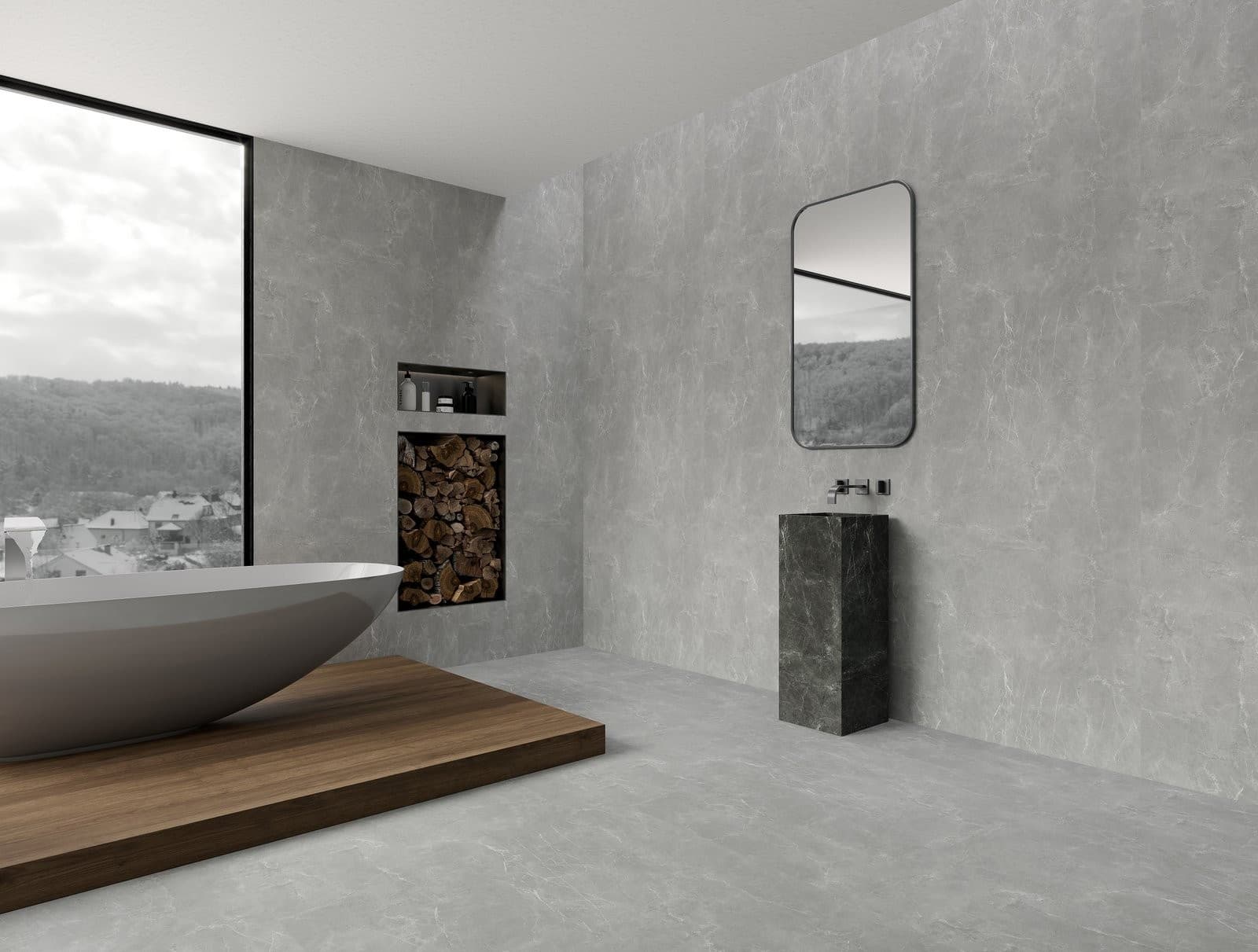 Application of SPC Wall Panel Bardiglio Grey